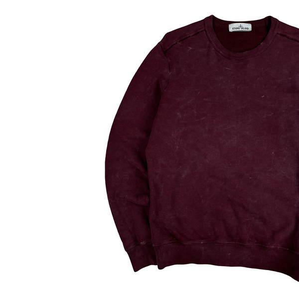 Stone Island 2018 Maroon Frost Crewneck Sweatshirt - Large