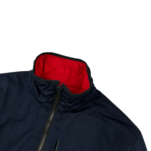 Ralph Lauren Red/Navy Quilted Reversible Collared Spellout Embroidered Jacket - Medium