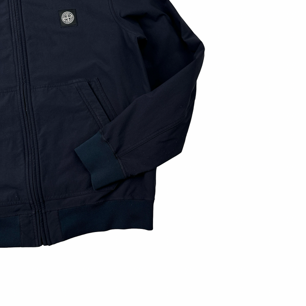 Stone Island 2014 Navy Soft Shell Compass Patch Zipped Bomber Jacket - XXL