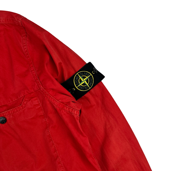 Stone Island 2016 Red Garment Dyed Overshirt - Large