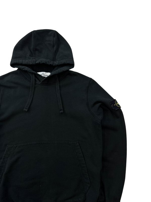 Stone Island 2021 Black Pullover Cotton Hoodie - Small