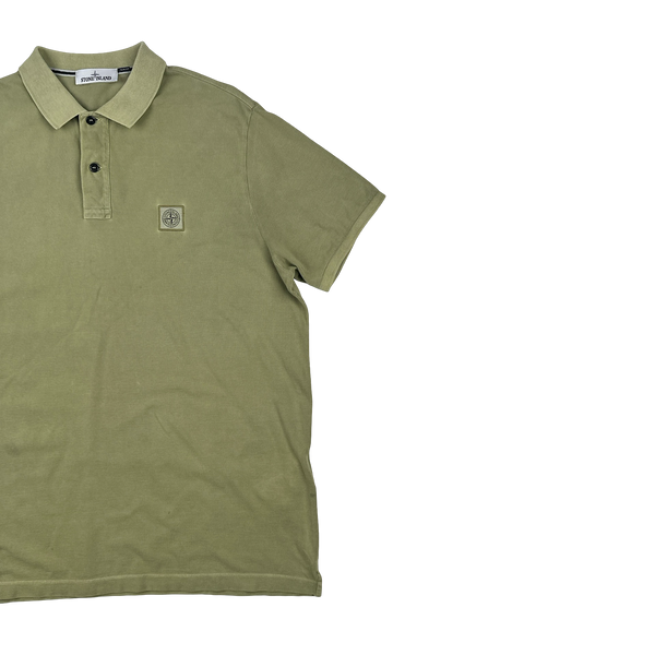 Stone Island 2022 Sage Green Cotton Polo Shirt - 3XL