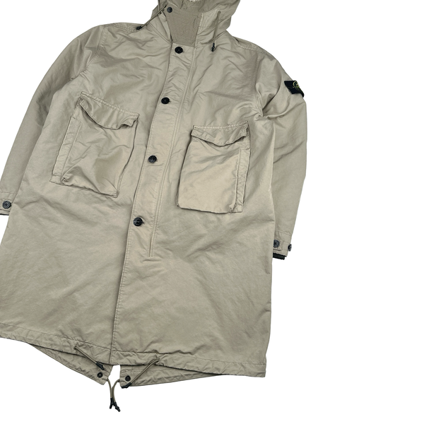 Stone Island Beige David TC Blanket Lined Fishtail Parka Jacket - XL