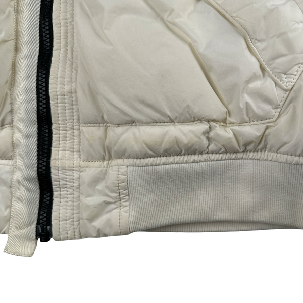 Stone Island 2018 White Garment Dyed Crinkle Reps Puffer Jacket - Small