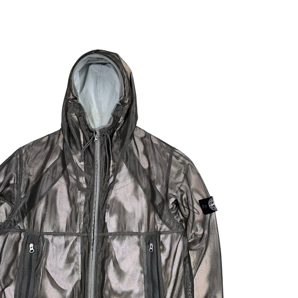 Stone Island 2006 Silver Reflective Mesh Reflective no.979 Jacket - XXL