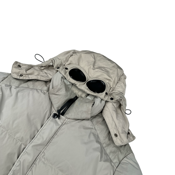 CP Company Cream Nycra Goggle Down Puffer Jacket - Large