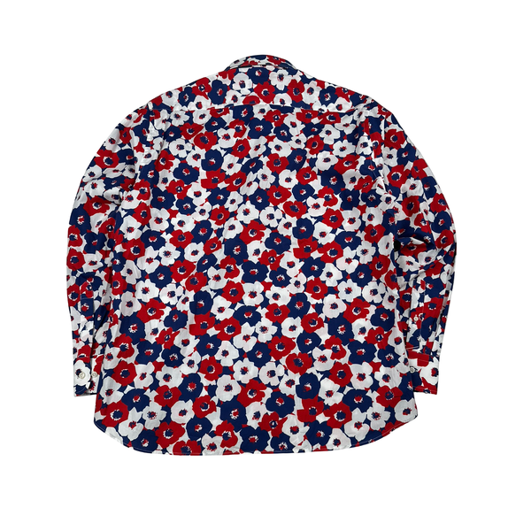 Paul & Shark Red/Blue Flower Pattern Longsleeve Shirt - XXL