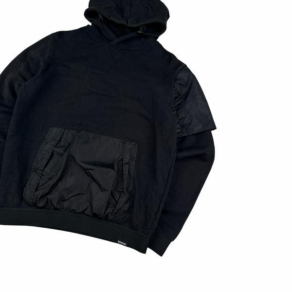 Nemen Black Nylon Pocket Hoodie Jumper - Small
