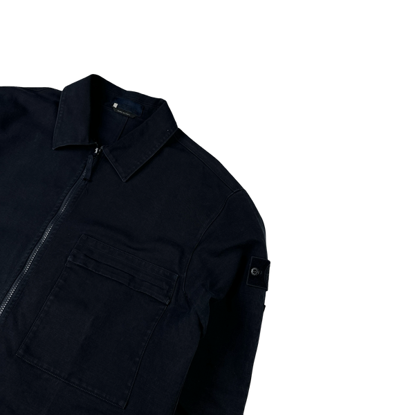 Stone Island 2023 Navy Cotton Ghost Zipped Overshirt - XXL