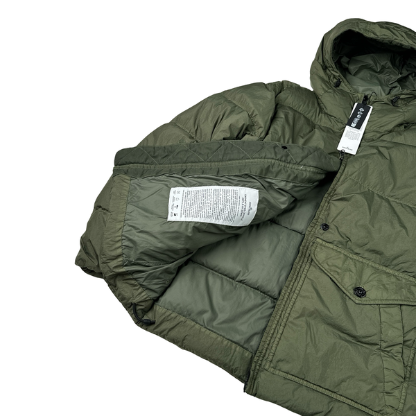 Stone Island 2024 Green Crinkle R-NY Down Puffer Jacket - Small