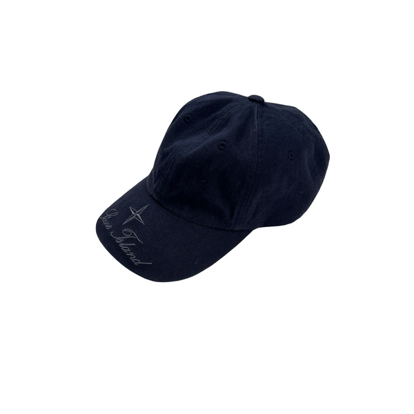 Stone Island X Supreme 2023 Navy Cotton Spellout Cap