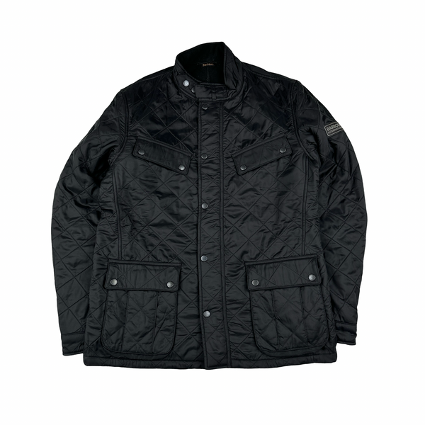 Barbour Multi Pocket Black Fleece Lined Field Jacket - Medium