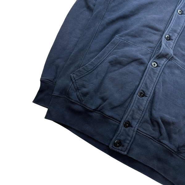 Stone Island 2013 Navy Buttoned Cotton Jumper - 3XL