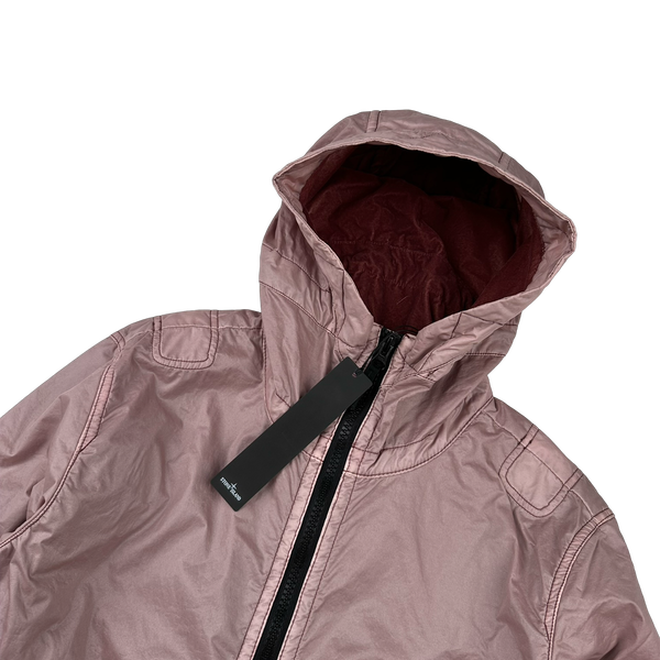 Stone Island 2018 Pink Lamy Flock Hooded Jacket - Small