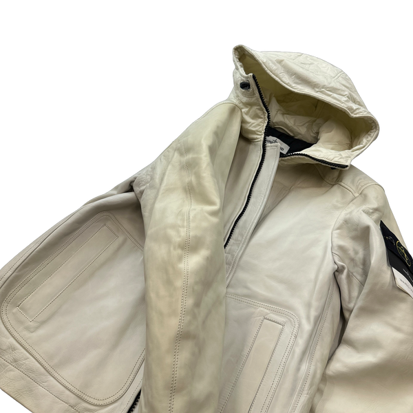 Stone Island 2013 Waxed Soft Leather Jacket - Large