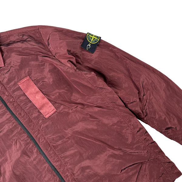 Stone Island 2017 Maroon Nylon Metal Shimmer Overshirt - Medium