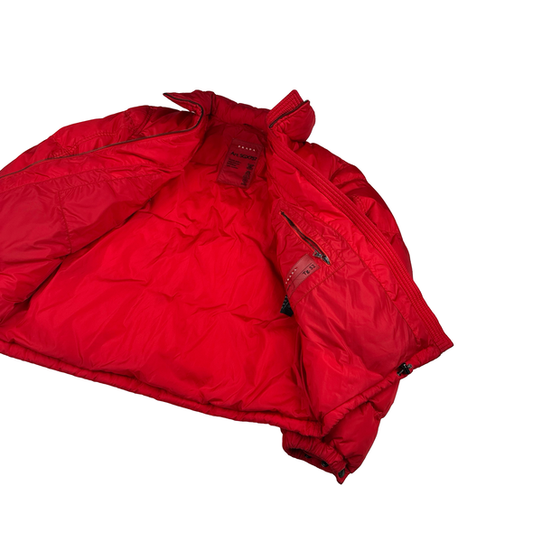 Prada Red Zipped Down Filled Puffer Jacket - XL