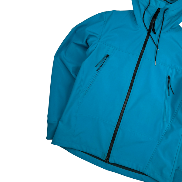 CP Company Blue Soft Shell Goggle Jacket - Large
