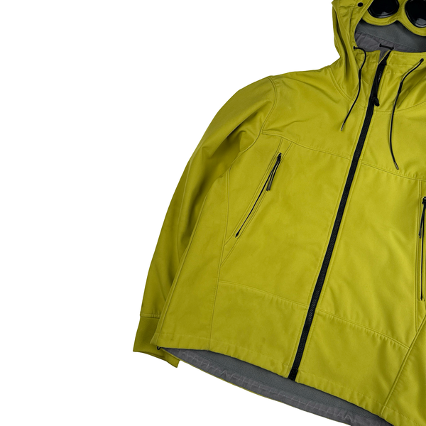 CP Company Olive Soft Shell Goggle Hooded Zipped Jacket - XXL