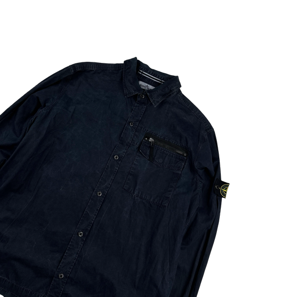 Stone Island 2012 Navy Cotton Buttoned Overshirt - XXL