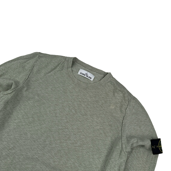 Stone Island 2019 Green Marl Cotton Knit - Medium