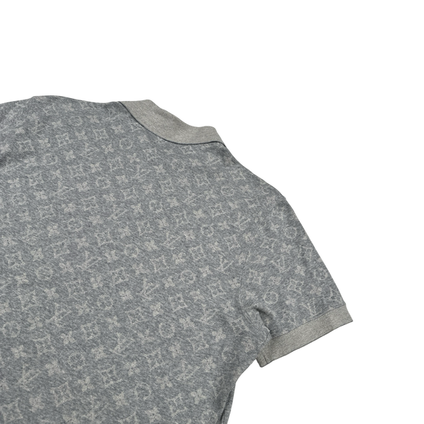 Louis Vuitton Grey Cotton Monogram Polo Shirt - Small