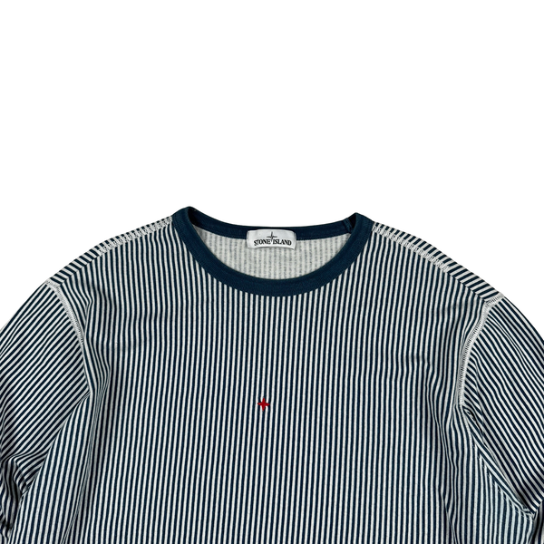 Stone Island Marina 2018 Blue Striped Longsleeve Top - 3XL