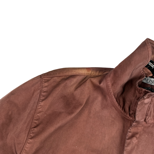 Stone Island 2006 Burgundy Cotton Blend Zipped Multi Pocket Jacket - XXL