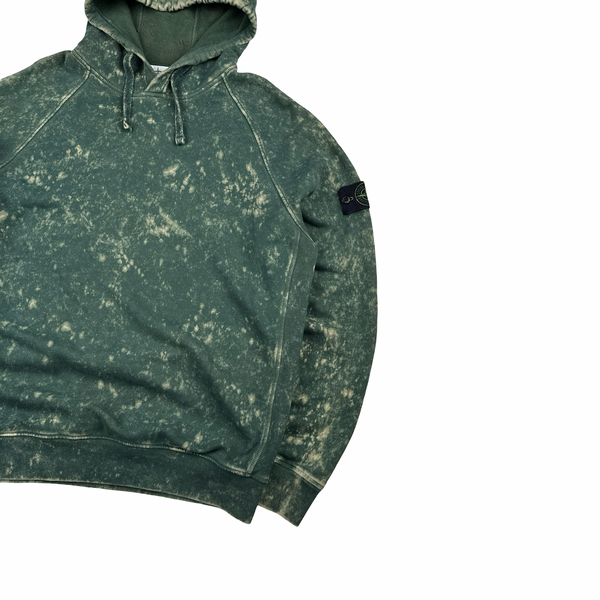 Stone Island 2021 Green Cotton Camo OVD Pullover Hoodie - Large