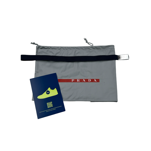 Prada Navy White Mesh Toe Trainers - UK 9