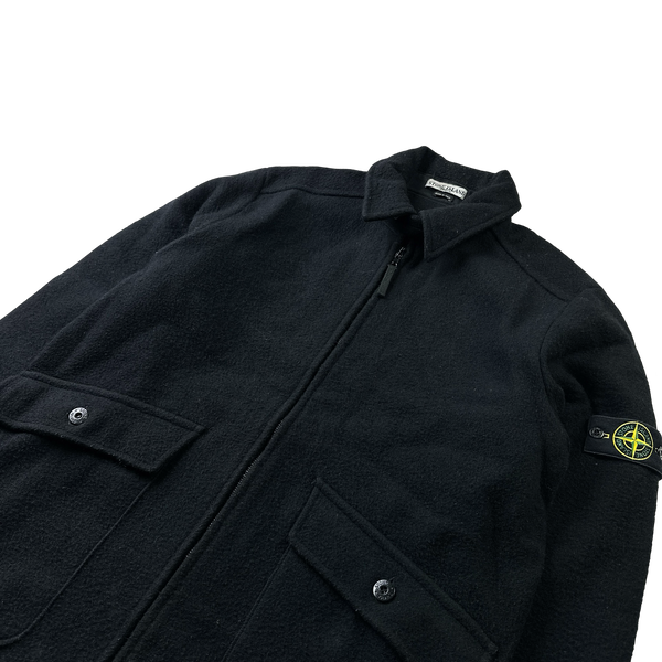 Stone Island Vintage Wool Contrast Stitch Collared Jacket - XL