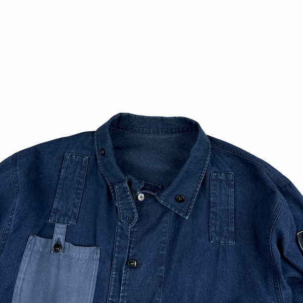 Stone Island Marina Vintage Vertical Badge Denim Jacket - XL