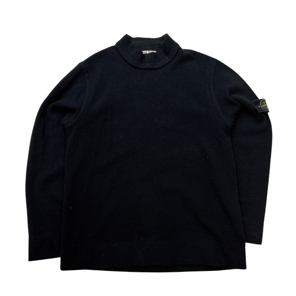 Stone Island 2002 Vintage Ribbed Wool Pullover - Medium