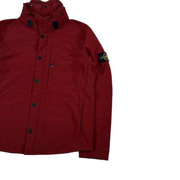 Stone Island 2012 Maroon Fleece Lined Soft Shell Jacket - XL