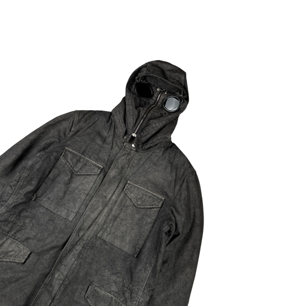 CP Company Vintage 2004 Lino Flax Diamond Quilted Explorer Goggle Jacket - Large