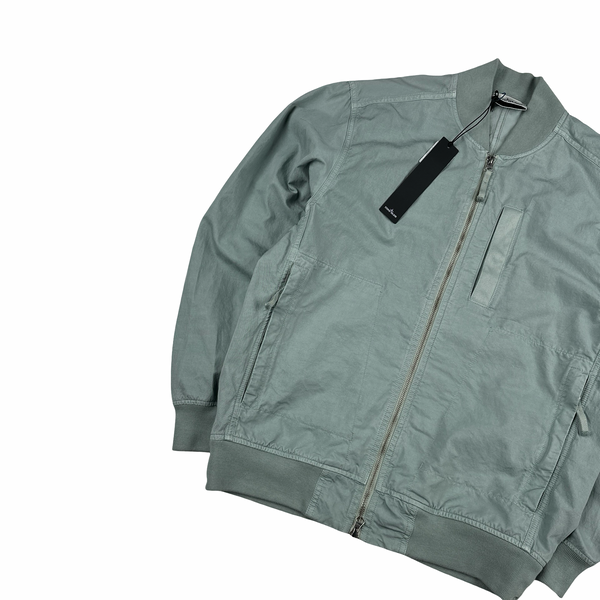 Stone Island 2023 Baby Blue Cupro Cotton Twill-TC Bomber Jacket - Small