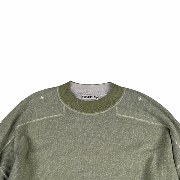 Stone Island 1990s Vintage Light Green Spellout Pullover - XL