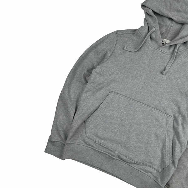Stone Island Grey Cotton Pullover Hoodie - Medium
