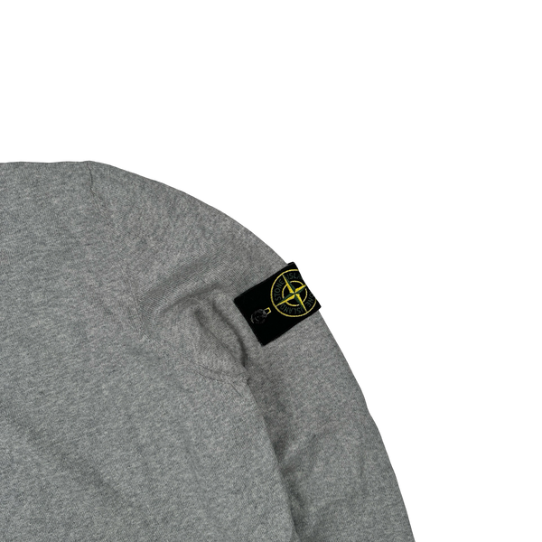 Stone Island 2018 Grey Fine Knit Cotton Crewneck Jumper - Small