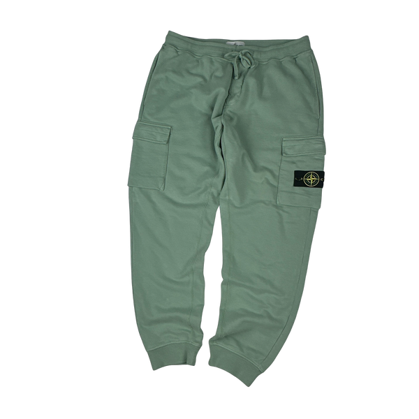Stone Island 2022 Mint Green Cotton Cargo Joggers - XL