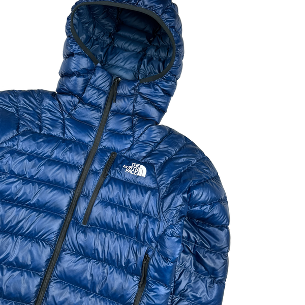 North Face Blue Summit Series 800 Down Hooded Puffer Jacket - Small