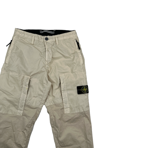 Stone Island 2020 Mussola Panel Beige Cargo Trousers - 30"