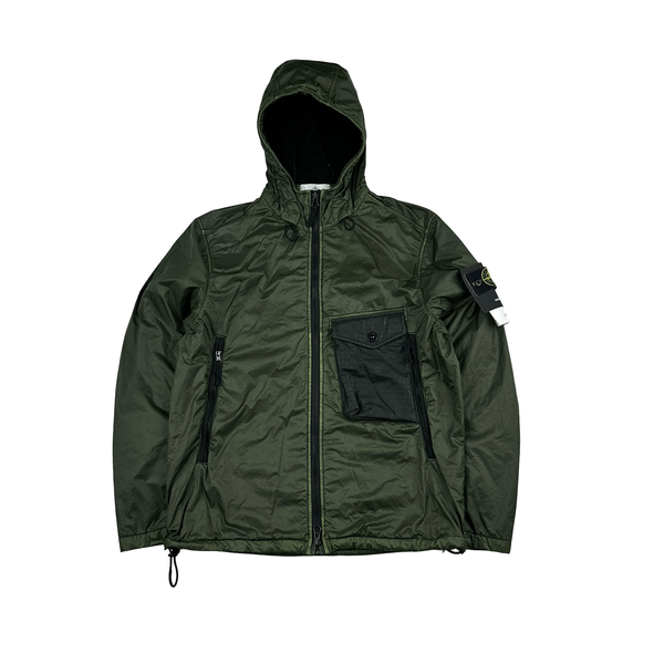 Stone Island 2020 Green Lamy Flock Velour Lining Jacket - Large