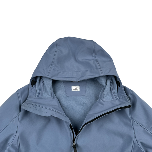 CP Company Blue Fleece Lined Soft Shell Lens Jacket - XL