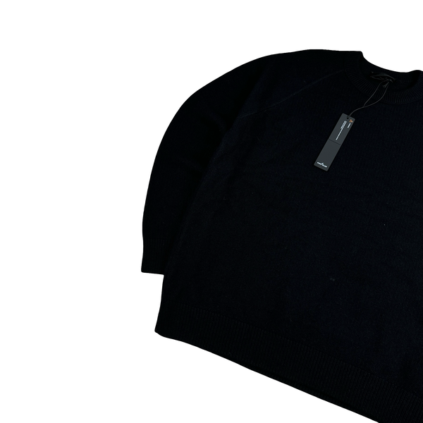 Stone Island 2025 Ghost Black Cashmere Crewneck Knit Jumper - 3XL