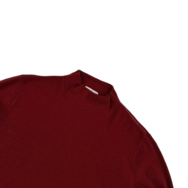 Stone Island 2002 Vintage Dark Red Ribbed Wool Pullover - XL