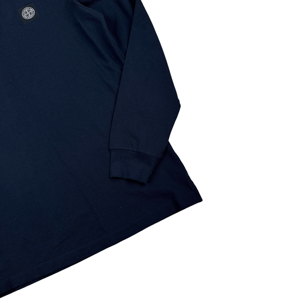 Stone Island 2024 Navy Longsleeve Cotton Polo Shirt - Large