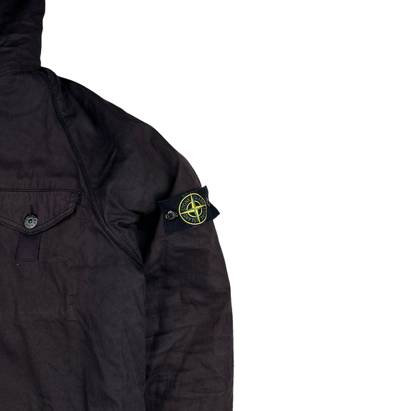 Stone Island 2005 Charcoal Vintage Lino Flax Dutch Rope Parka Jacket - Large