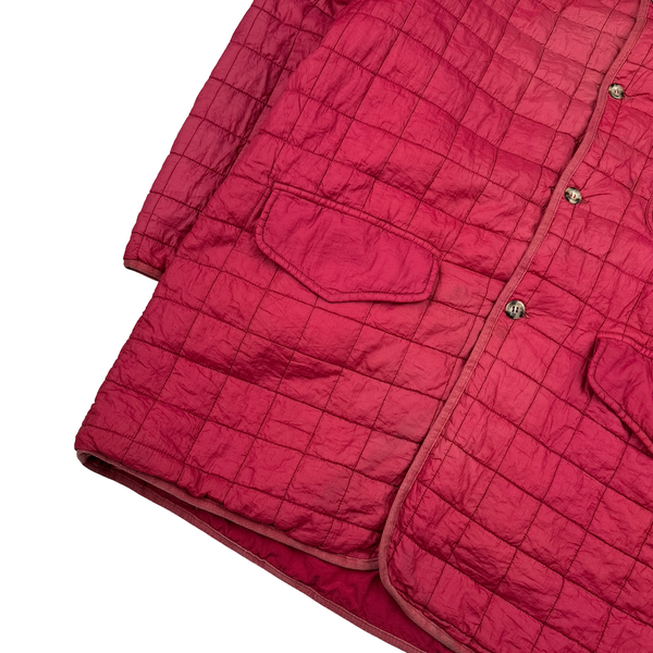 CP Company Vintage 1994 Pink Buttoned Reversable Spellout Badge Quilted Jacket - Large