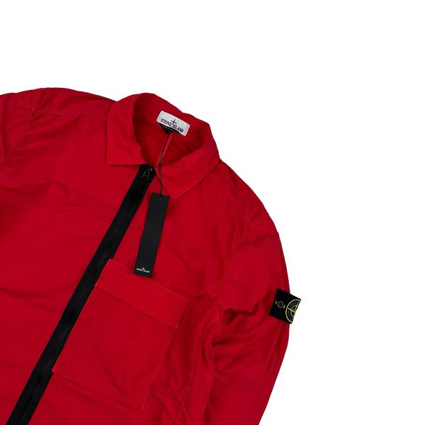 Stone Island 2022 Red Naslan Light Zipped Overshirt - Medium
